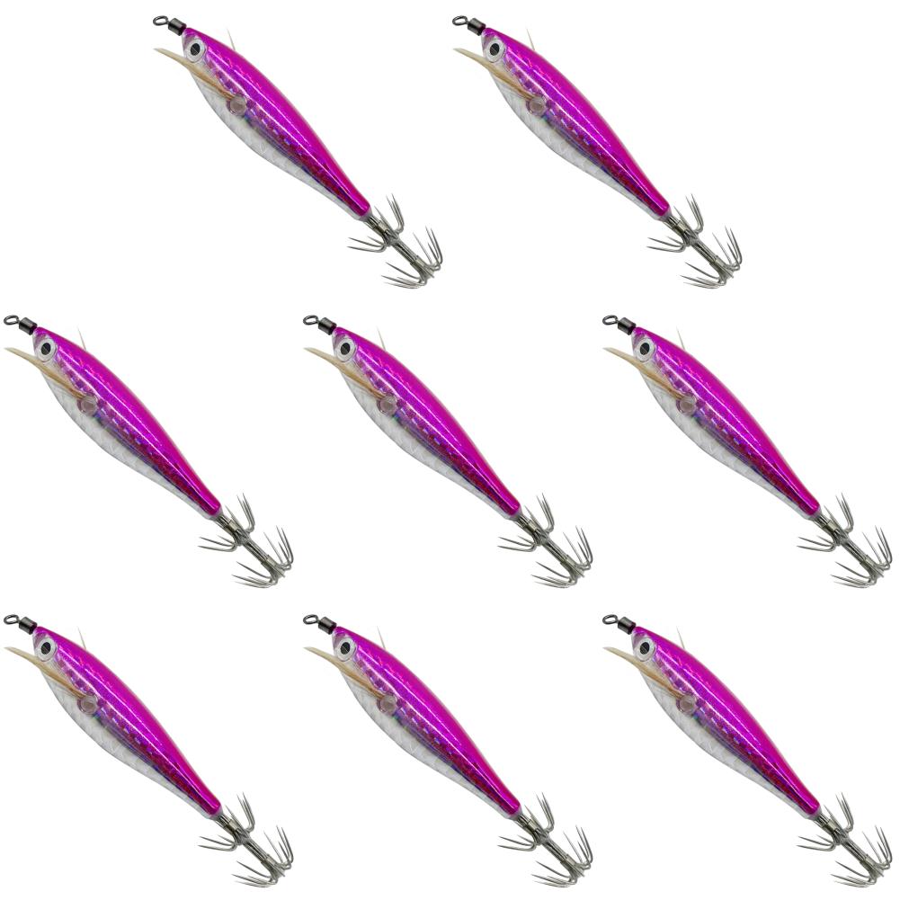 2-10PCS 5.5g Laser Luminous Floating Horizontal Wood Shrimp Lure Squid Jigging Shrimp Hook Octopus Cuttlefish Fishing Baits