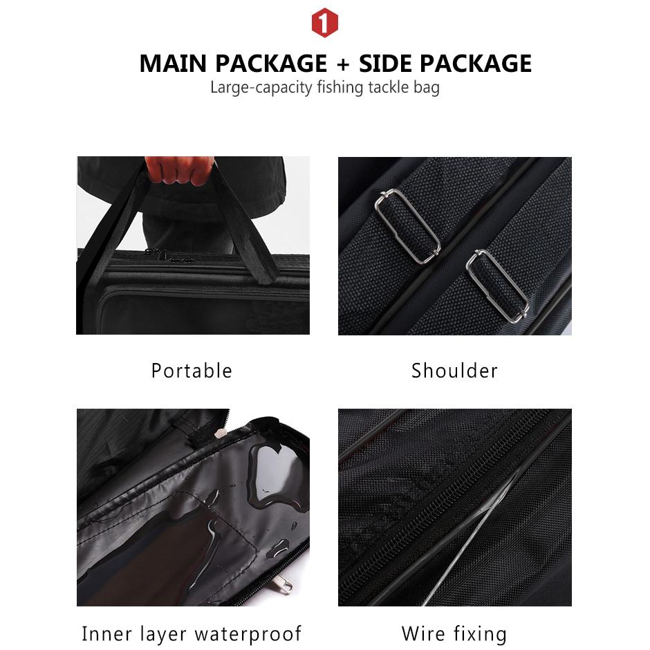 Saci de pescuit portabil multifuncțional Pânză 110/120CM Saci pentru undiță Cutie de depozitare cu două/trei straturi pentru Pesca XA143G