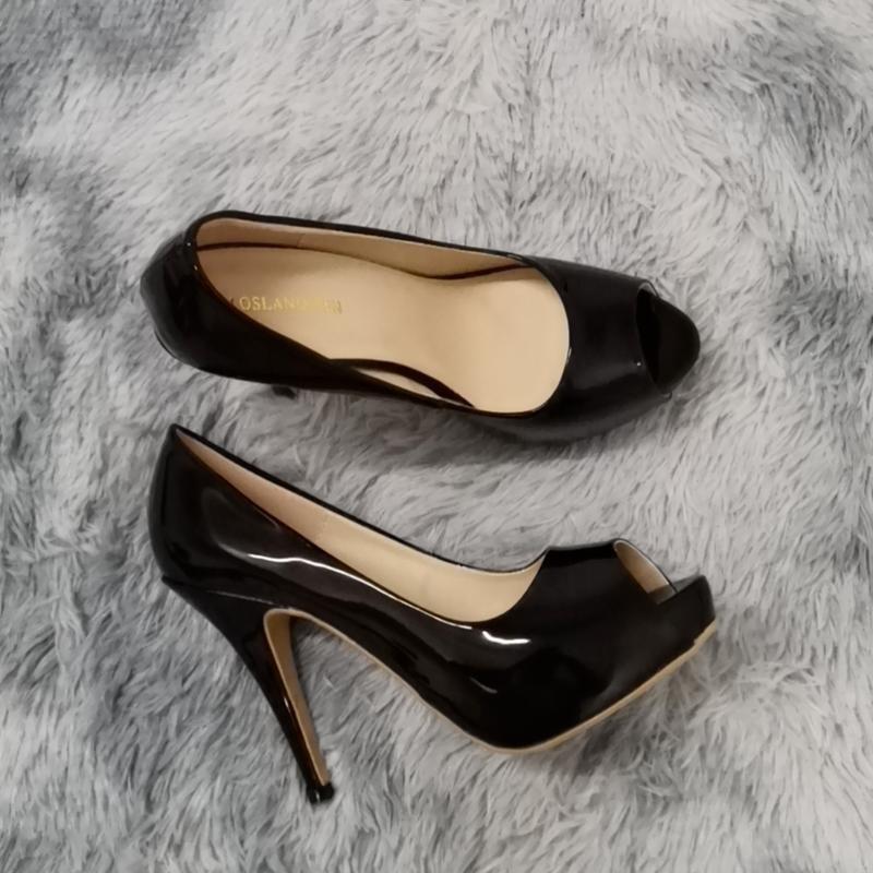 Dámské platformové lodičky na vysokém podpatku Módní Sexy S otevřenou špičkou 12cm Lakované Stilettos Gladiátorky Párty Svatba Jazzové taneční boty