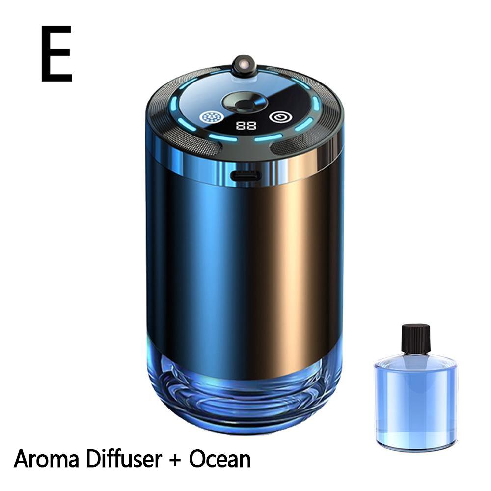 Smart Car Air Freshener Aroma Diffuser 5 Modes Rechargeable Humidifier with Digital Display Starry Light Auto Odor Eliminator