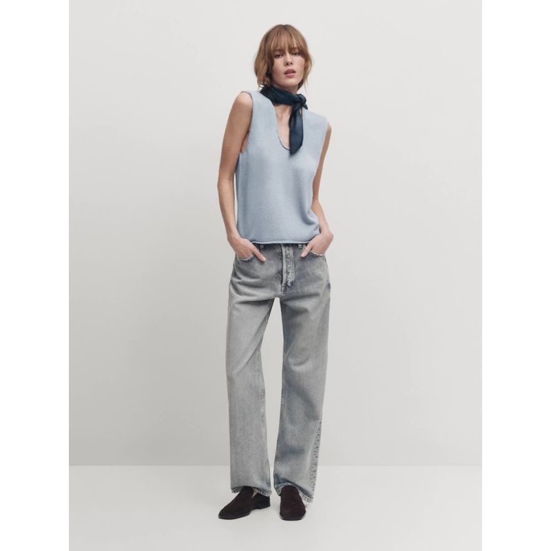 MD Women clothes Basic Solid Casual Simplicity U-Neck Knit vest Sleeveless T-shirt Top 05762591514