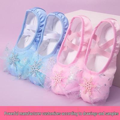Scarpette da ballo da principessa per bambina - Scarpe da ballo con suola morbida per danza cinese e allenamento del corpo, Design a zampa di gatto (Stile 8009)