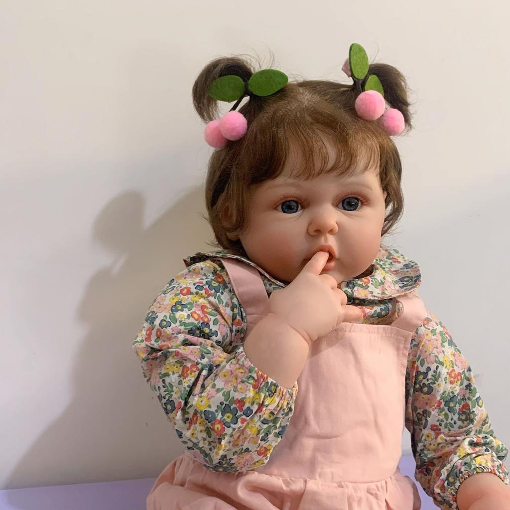 Corpo in stoffa 60 CM Reborn Baby Doll 3D Vernice Pelle con Vena Giocattolo in Silicone per Ragazza Principessa Bambino Bebe Artista Collezione Regalo