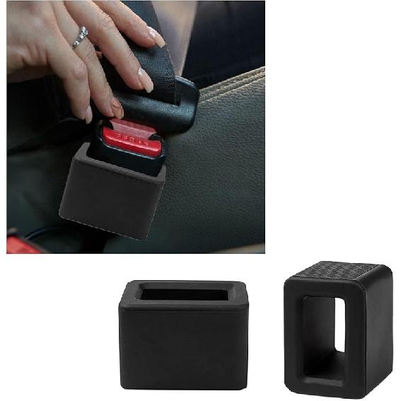 Augeny 2PCS Seat Belt Buckle Holder, Silicone Auto Rear Seatbelt Buckle Booster To Makes Receptacle Stand Upright For Easy Access, Universal Vehicle