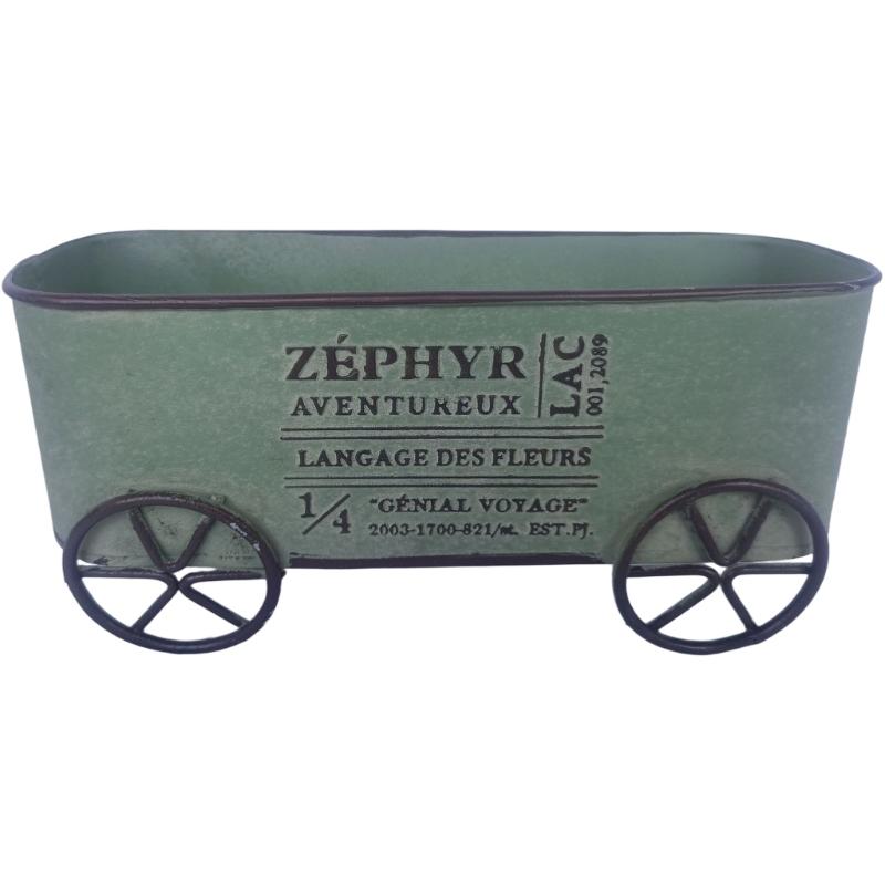 Железная Цветочная Тележка Контейнер С Строительством Идеально Подходит Для Домашнего Сада Сезонное Украшение Подарок зелёный