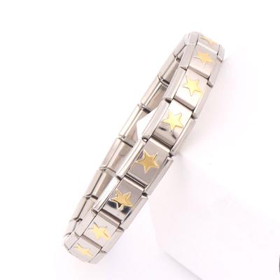Edelstahl Sterne Herz Schmetterling Elastische Italienische Links Charm Armband 9mm Breite Einfaches Design Armreif Männer Frauen DIY Schmuck