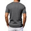 Men's Casual And Fashionable -color Textured T-shirt With Round Neck And Short Sleeves