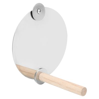 Gabbia per Uccelli a Specchio in Acciaio Inossidabile Bastoncino da Appoggio in Legno Animali Domestici Perrocchetti Posatoio Giocattolo Accessori per Gabbia