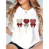 European size - Women'S Round Neck Short Sleeve Heart Lollipop Design T-Shirt | Casual Comfortable, Perfect for Spring and Summer