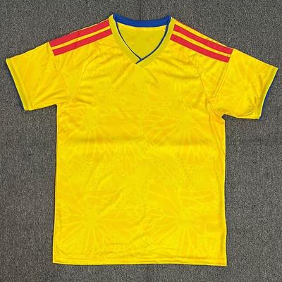 Herren Kurzarm Fußballtrikot Fan Edition Kolumbien Heimtrikot Bambusfaser Atmungsaktive Fußballuniform Erwachsene