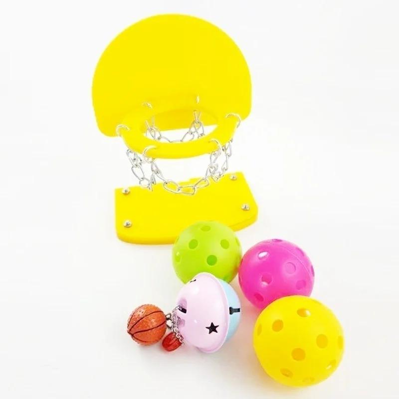 Parrot Intelligence Training Toy Pet Bird Toy Mini Basket Bird Shooting Pet Basketball Stand