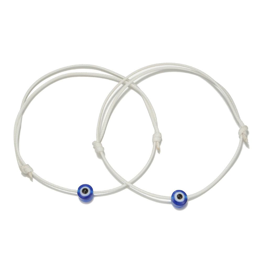 Vintage Style Evil Eye Handwoven Bracelet Set For Couples And Friends