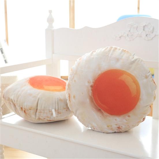 Stuffed Egg Pillow Lovely Simulation Fried Egg Plushie Fluffy Hip Protective Sofa Pillow Sofa Buttocks Cushion Office Chair Seat Home Decoration
