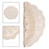 Small Round Lace TableClothVintage Crochet Table Lamp Cushion Insulation Pads Cotton Floral Tablecloth 50cm Home Decoration