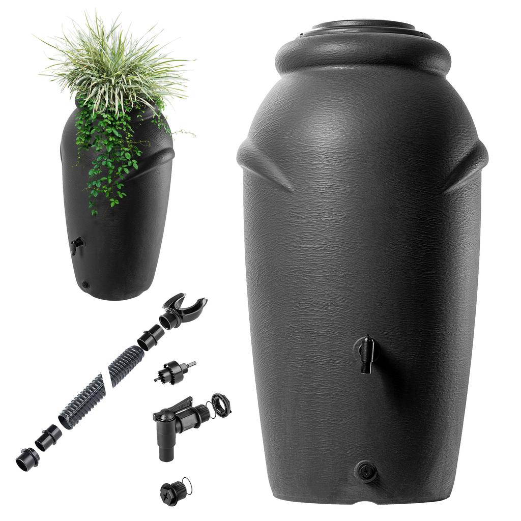 KADAX Rainwater Tank 210L Water Barrel Container With Tap Pot Set