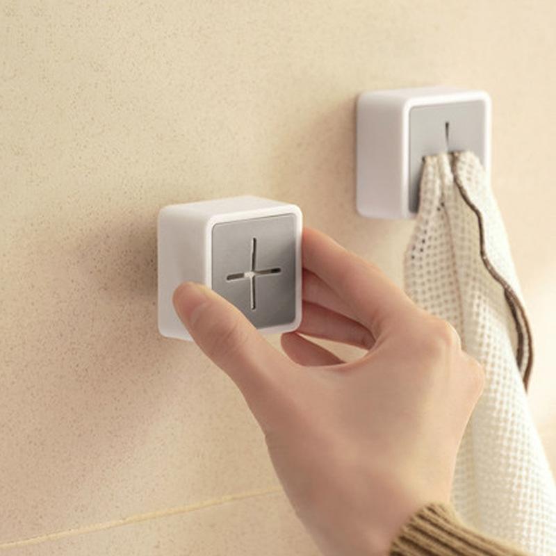 Self Adhesive Towel Plug Wall Mounted Bathroom Towel Storage Dish Cloth Organizer
