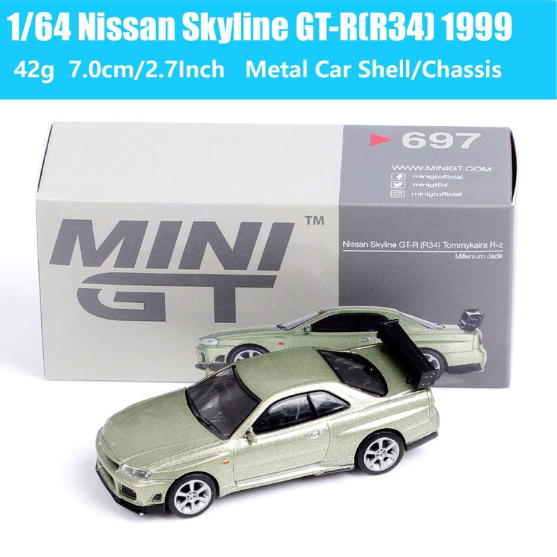 MiniGT 1/64 Scale Nissan Skyline GTR Racing Z Honda Civic Cadillac V 911 GT3 McLaren Datsun 510 Pickup Truck Car Model Toy