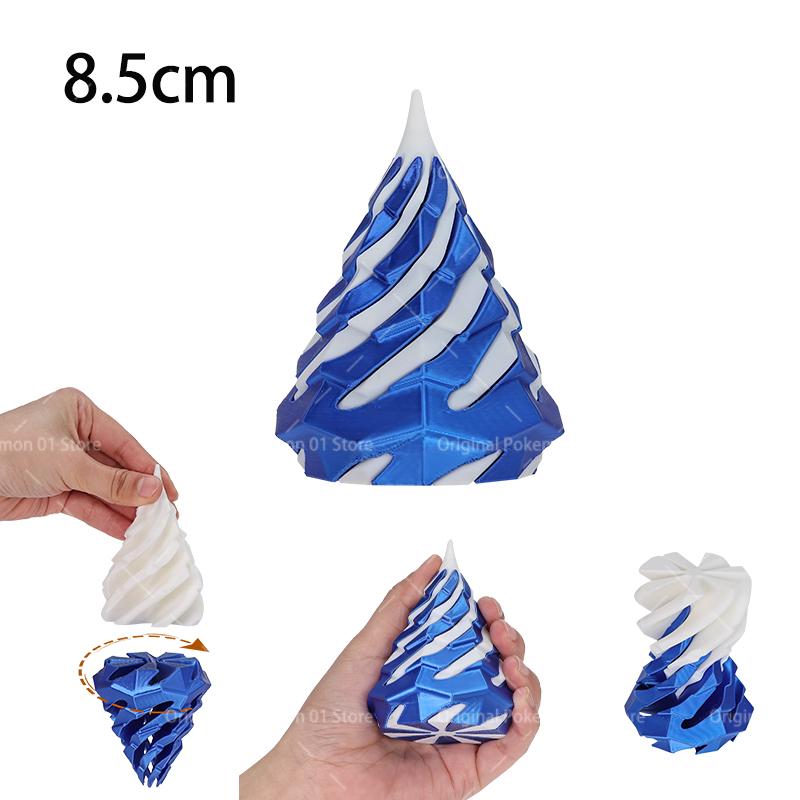3D Printed Spiral Cone Toy Impossible Pyramid Gourd Christmas Hat Pass Through Sculpture Pyramid Toy Mini Vortex Thread Illusion