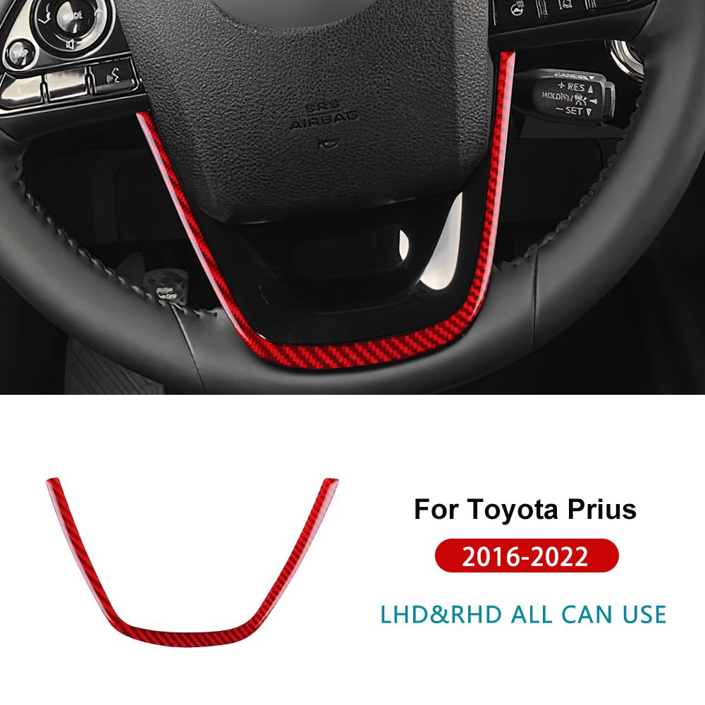 

For Toyota Prius 2016 2017 2018 2019 2020 2021 2022 Real Soft Carbon Fiber LHD RHD Car Steering Wheel Bottom Frame Sticker