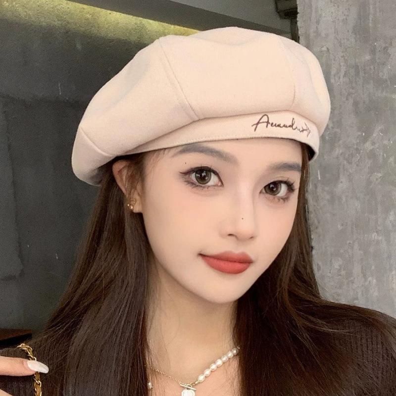 New Beret Children's Autumn Versatile Face Small Painter Hat Winter Warm Literary Retro Octagonal Hat