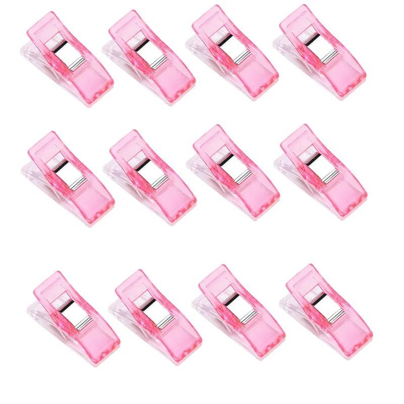 

10-50Pcs Sewing Clips Multipurpose Plastic Craft Quilting Binding Clips Crocheting Knitting Safety Clamps DIY Sewing Accessories 10Pcs розовый