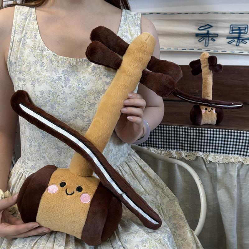 Kreative und lustige Musikinstrumente Erhu Puppe Fleece-Spielzeug Erhu Puppe Kinder begleiten beruhigende Stoffpuppe Geburtstagsgeschenk