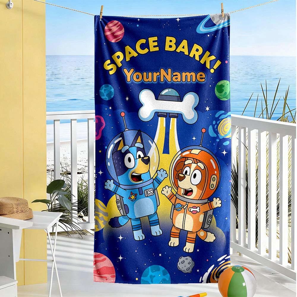Bluey Customize Text Beach Towel High Absorbency & Quick-Dry Portable for SwimmingBeachCamping Travel Beach AccessoriesGym