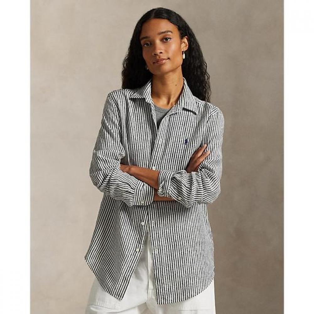 Polo Ralph Lauren Women S claSSic Fit Stripe Linen Shirt  wmpoShtndo21039001 S