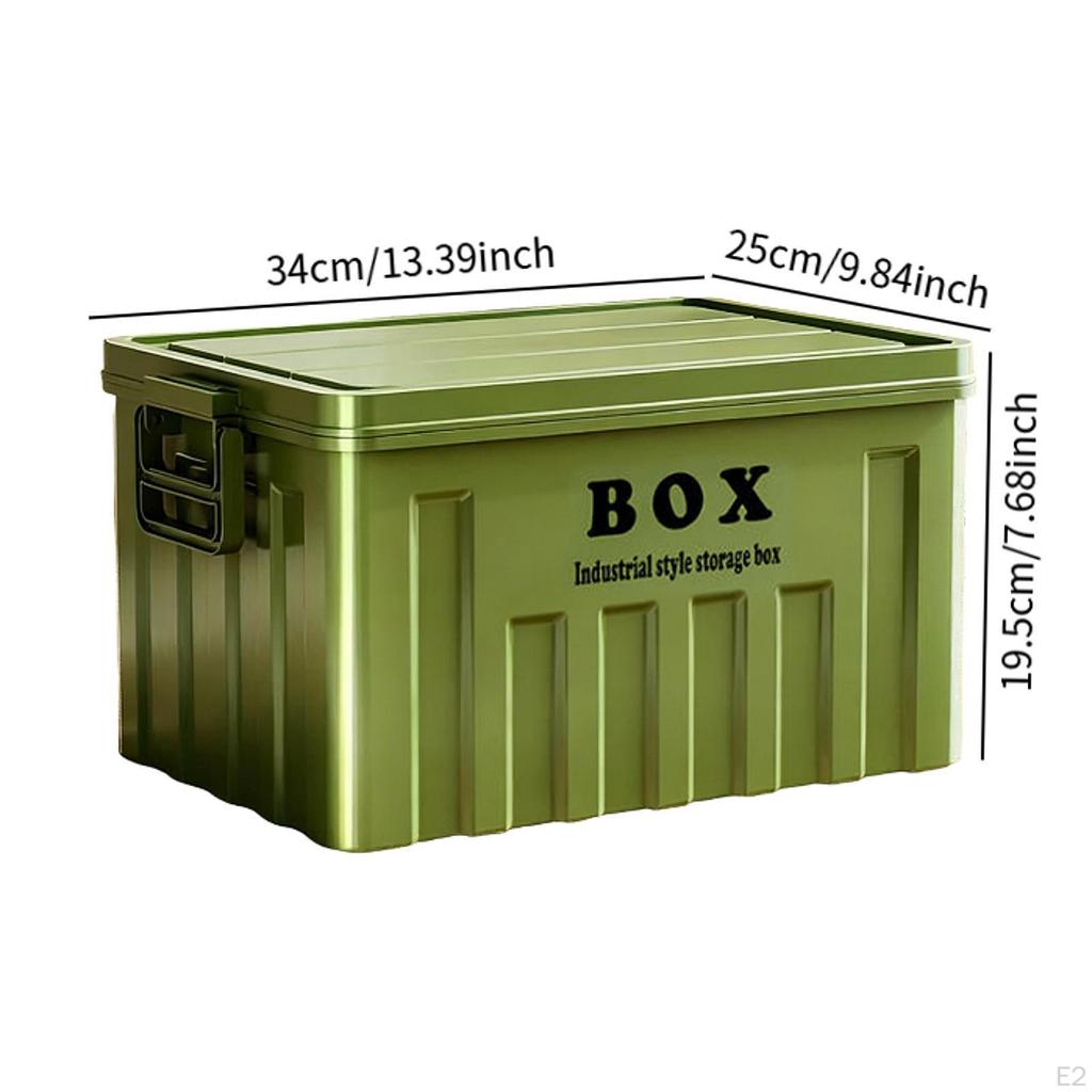 Lidded Storage Bin Container Car Trunk Organizer Utility Crate with Handles Box Lid for
