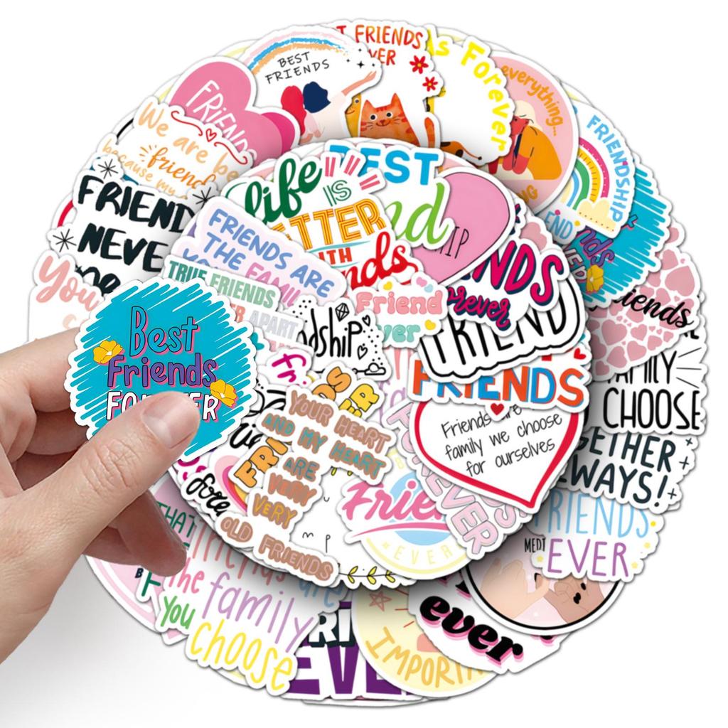 51 Friendship Short Sentence Graffiti Stickers for Phone Cases, Suitcases, and Stationery