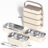 304 Stainless Steel Leakproof Bento Box: Double Layer, Microwave Safe, Heat Preservation, Multi-Compartment Lunch Box