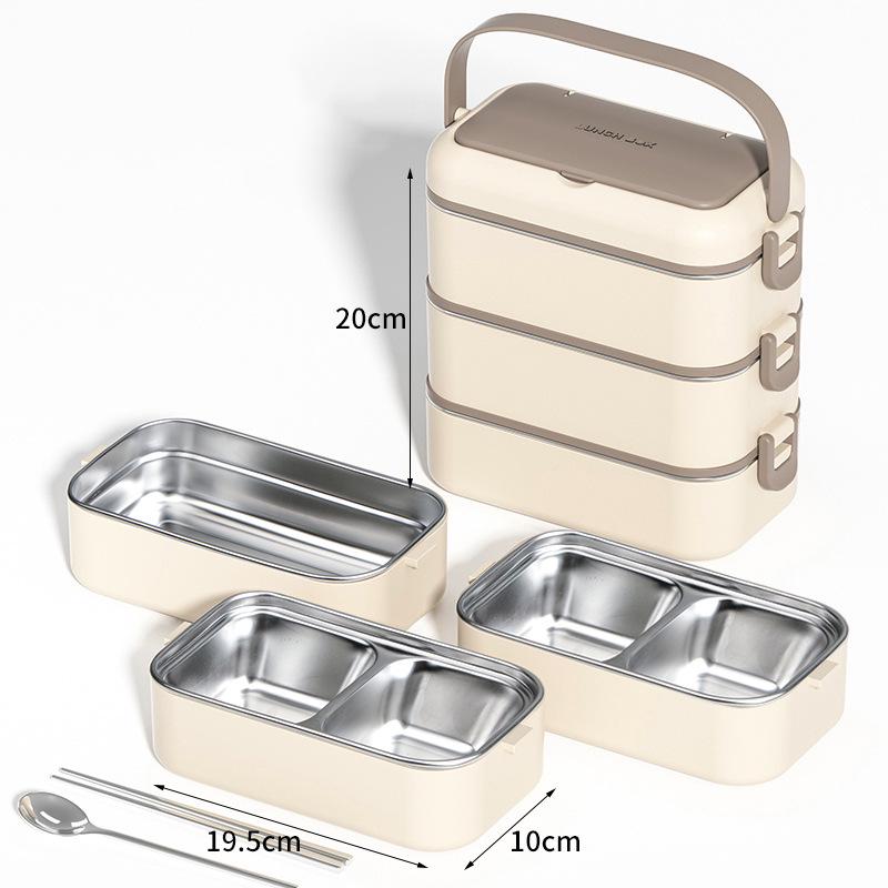 304 Stainless Steel Leakproof Bento Box: Double Layer, Microwave Safe, Heat Preservation, Multi-Compartment Lunch Box