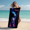 Personalized BT21 Character Collection Beach Towel Microfiber Beach Towel Thin Absorbent for Beach Swimming Yoga Bath Sports. 091045