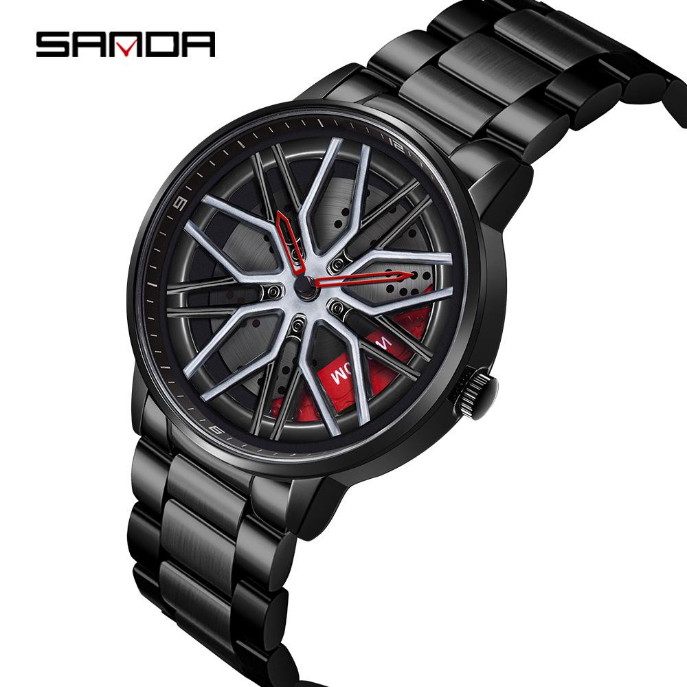Sanda Meilleure Vente 1088 Montre pour Adolescent: Personnalisé, Cadran Rotatif 3D, Tendance, Quartz Étanche.