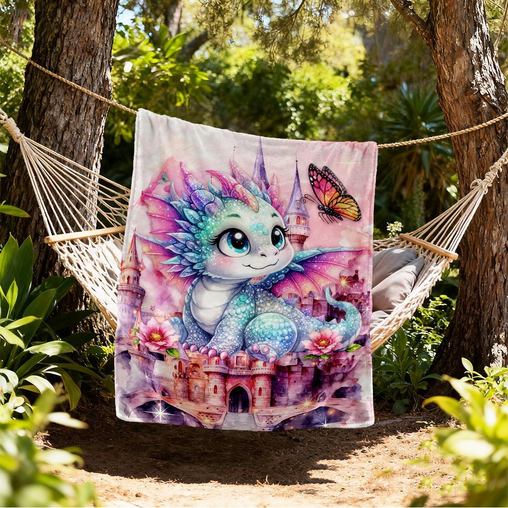 Dragon Fantasy Outdoor Flannel Blankets, travel, Home Blankets, Suitable for All Seasons,Christmas Gifts. R1127227 80x120cm