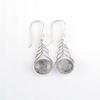 Natural Black Rutile Gemstone 925 Sterling Silver Jewelry Dangle Earrings 1.64" CE-1-26