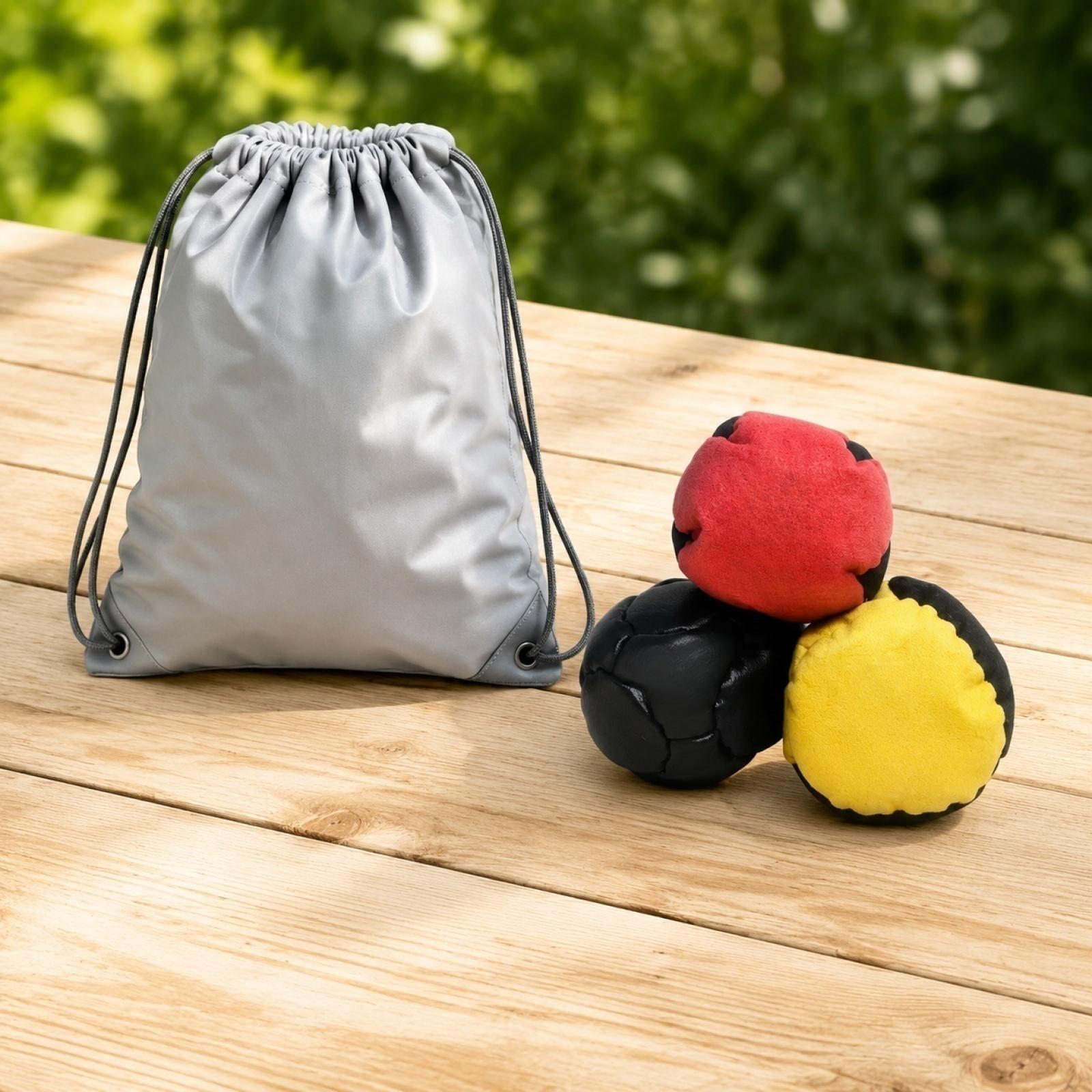 

3pcs Bean Bag Balls Set with Carrying Drawstring Bag Suitable for Outdoor Sports Activities for Adults Boys and Girls Durable Material one size червоний