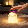 Halloween Room Decoration Magician Ghost Silicone Night Light with Tap Sensing Control, Rechargeable LED Lamp for Non-glaring Warm Bedroom Kids Decor,