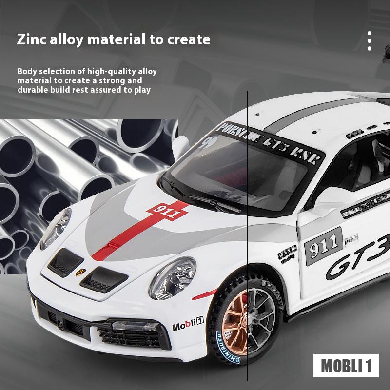 1/32 Scale Simulation Porsche 911 GT3 RSR Alloy Racing Model Ornaments Children's Holiday Gift, Open Door Sports Car Model Boy Toys