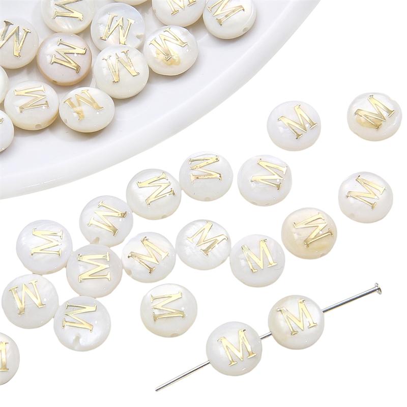 Naturmuschel Doppelseitige Heißprägung Digitale Perlen Für DIY Halskette Armband Ohrringe Schmuckherstellung