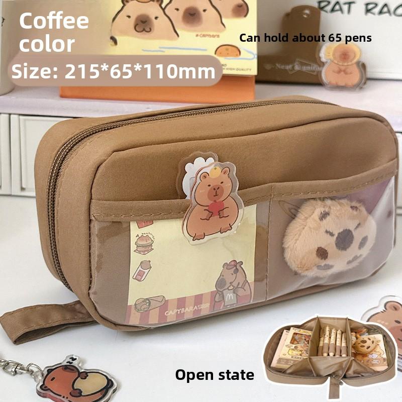 

Набор пеналов-книжек с рисунком вулкана большой вместимости - Многослойная сумка для хранения для студентов, Сумка для сортировки школьных и офисных канцелярских принадлежностей коричневый