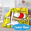Custom Name Powerful Warrior Buttowski Blanket Bed Sofa Blanket Flannel Blanket for Camping, Hiking, Picnic Essentials,gift for Fan Family