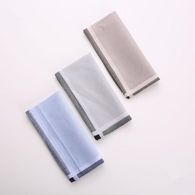 3Pcs 43x43cm Men Casual Pocket Square Scarf Sweat Towel Cotton Handkerchiefs Male Adult Decor Random Color