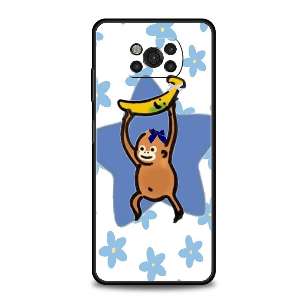 

Monkey And Banana Phone Case for Xiaomi Poco F7 F6 F5 F4 F3 X6 X5 X4 X3 NFC F7 Ultra M4 C51 C55 GT 5G Soft TPU Cover Fundas Bags Poco X4 Pro 5G