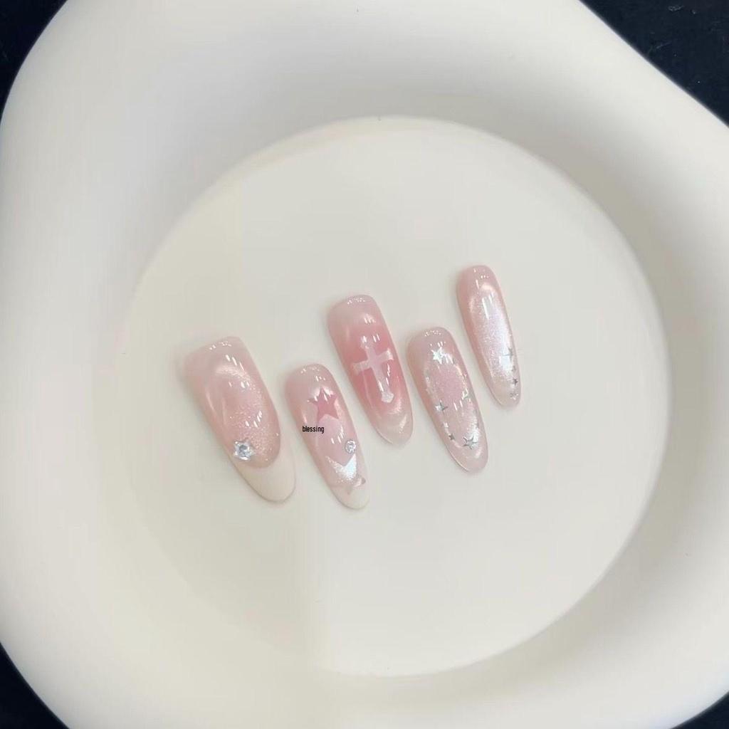 Gothic Red & Black Gradient Handmade Long False Nails