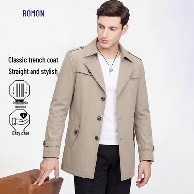 Men's Mid-Length Lapel Trench Coat
