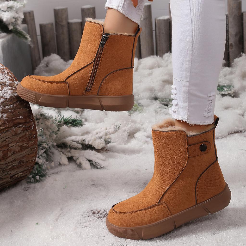 Snow Boot Women 2025 Winter New Suede Women Short Boots Natural Wool Warm Non-slip Women's Ankle Boots
