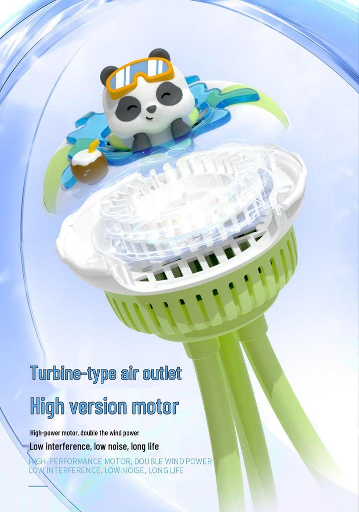 Wind-Powered Octopus Baby Stroller Fan: Cute, Bladeless, Electric for Kids
