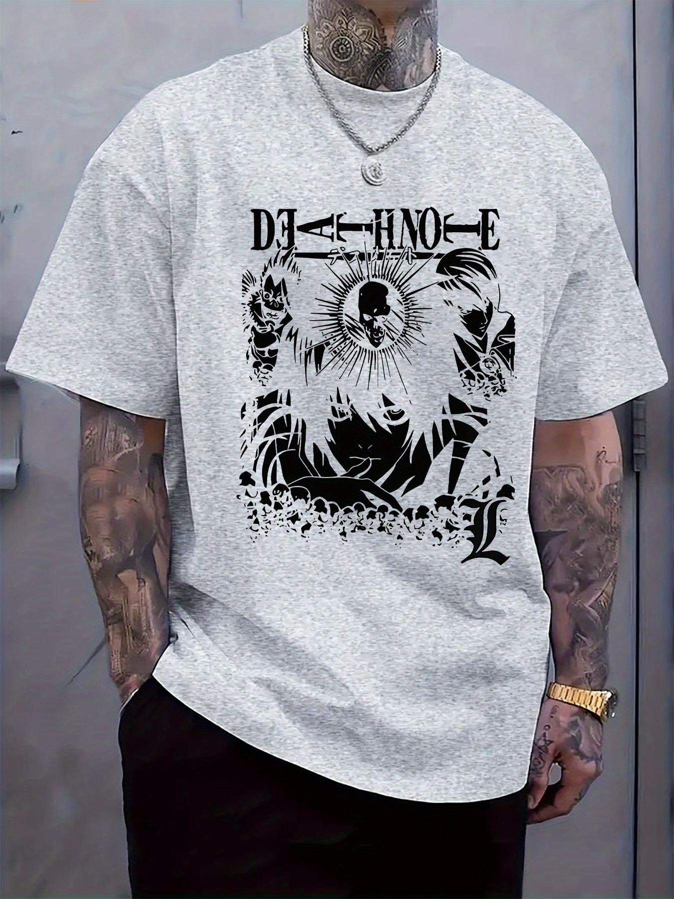 Death Theme Black and White Illustration Print Tshirt - C... M