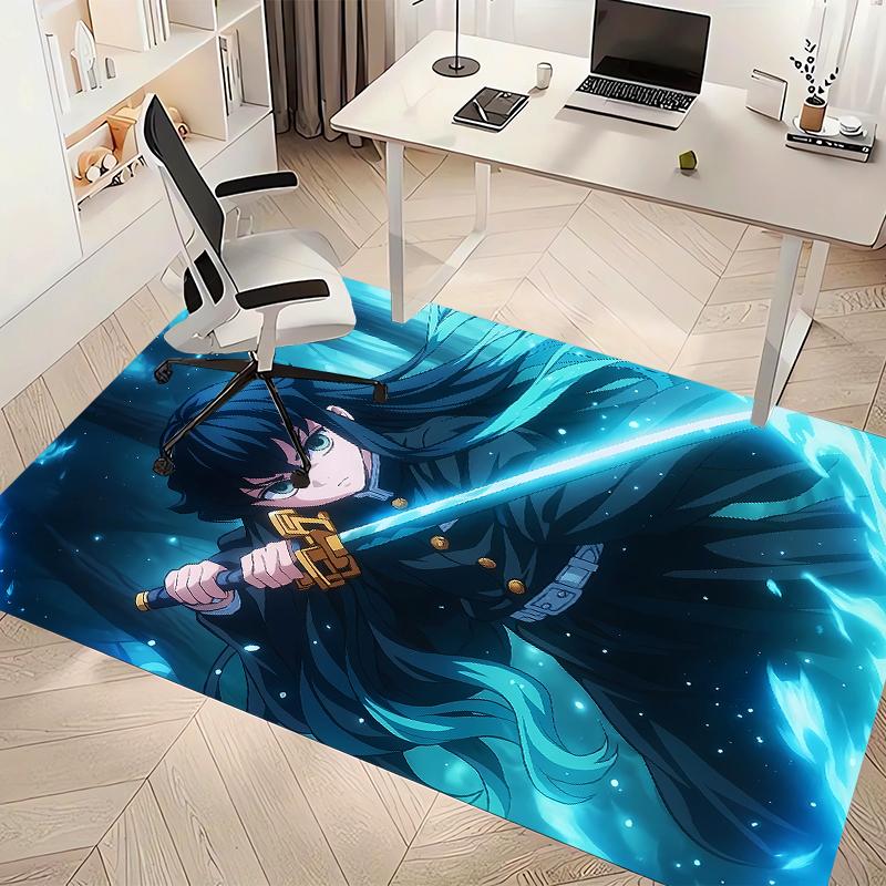 Nezuko Demon Slayer Muichiro Tokito Printed Absorbent Washable Carpet, Non-Slip Bathroom Mats, Kitchen Rugs, Yoga Mat,Living Room Entrance, Camping Pi